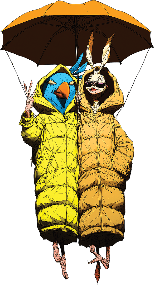 papuga-krolik-parasol